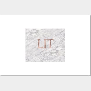 LIT rose gold on marble Posters and Art